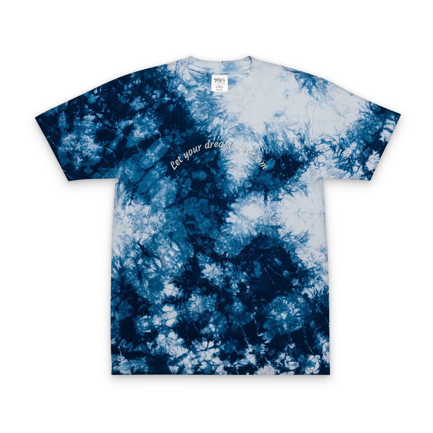 Embroidered Tie dye tee ‘ Make your dreams blossom’
