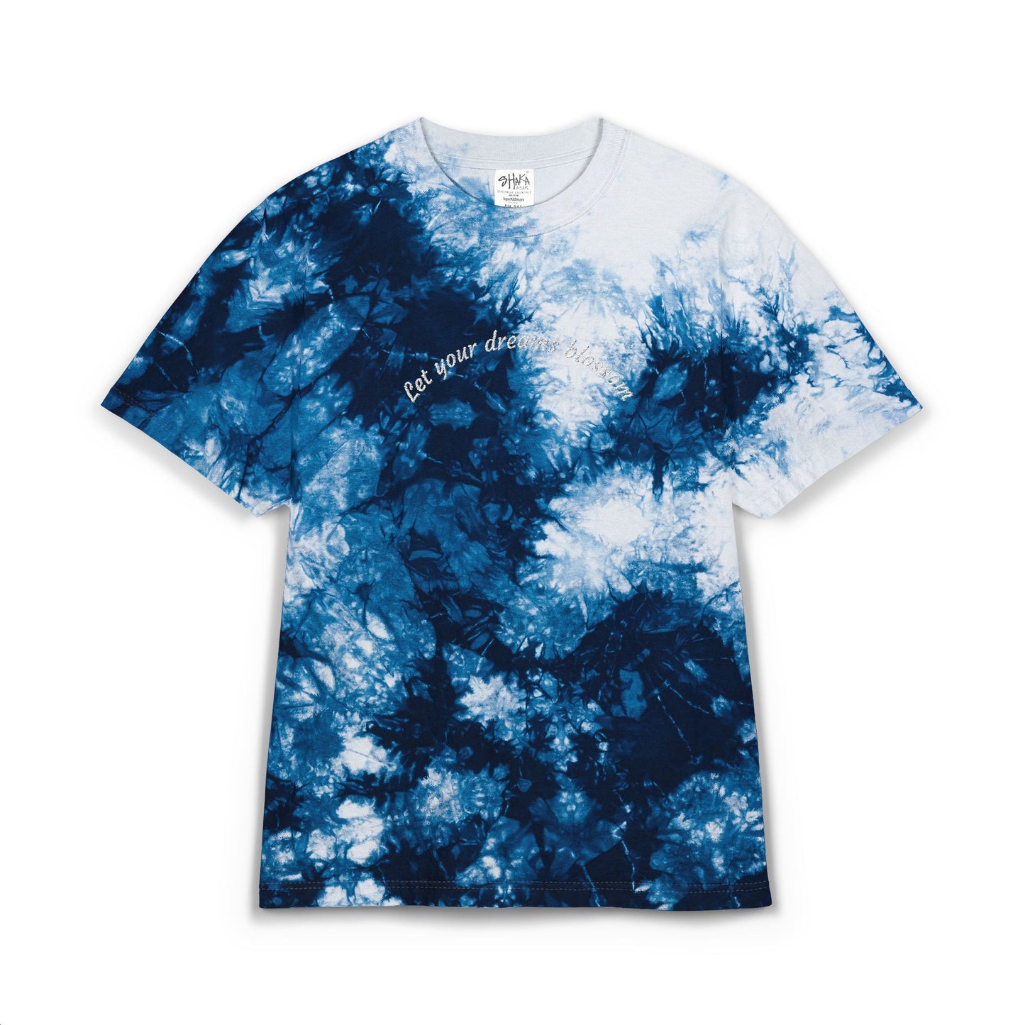 Embroidered Tie dye tee ‘ Make your dreams blossom’