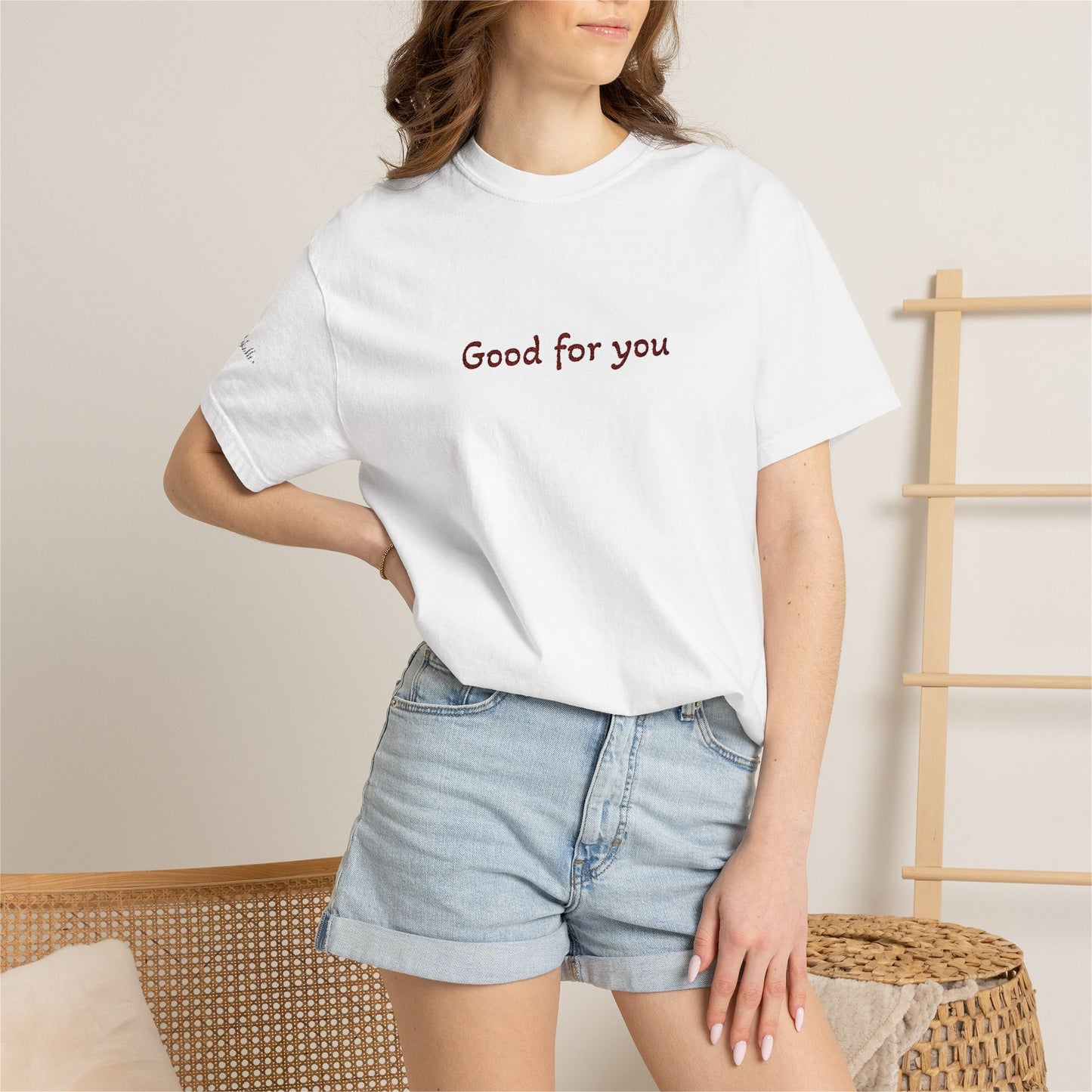T-Shirt — "Good for you" Embroidery Minimalistic Tee