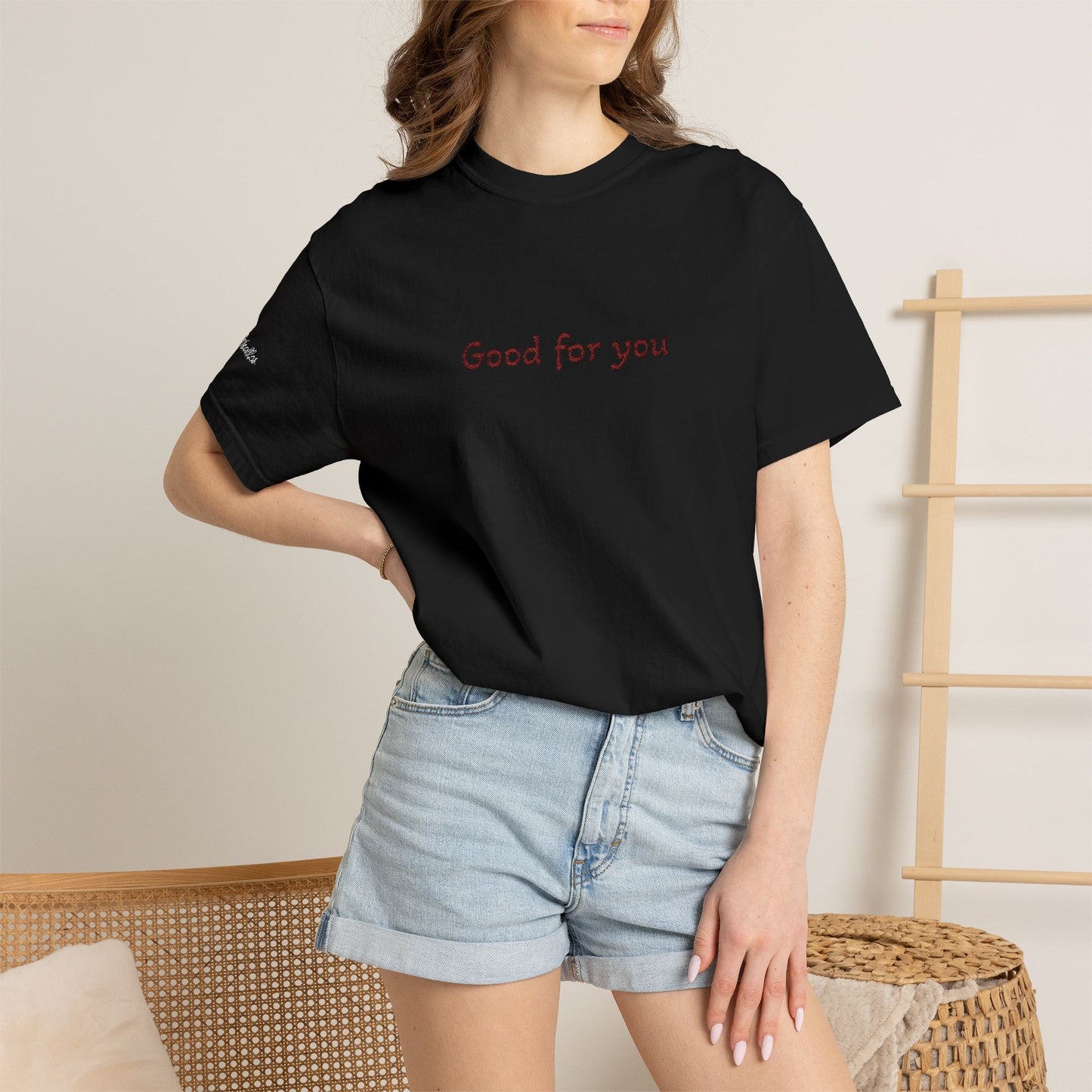 T-Shirt — "Good for you" Embroidery Minimalistic Tee