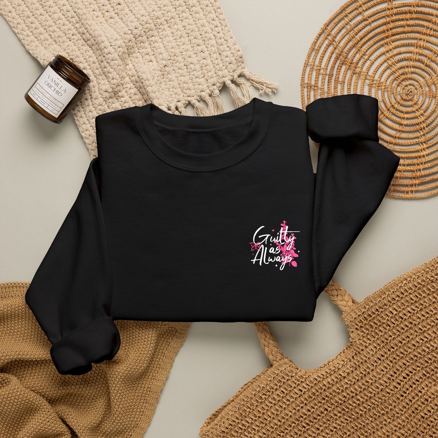 Sweatshirt ‘ Guilty as always’ Embroidery
